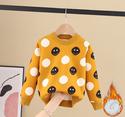 Детски пуловер за момичета с овално деколте в няколко цвята