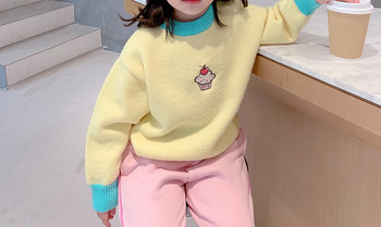 Casual παιδικό πουλόβερ για κορίτσια με κεντήματα σε δύο μοντέλα