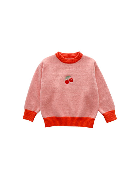 Ежедневен детски пуловер за момичета с бродерия в два модела