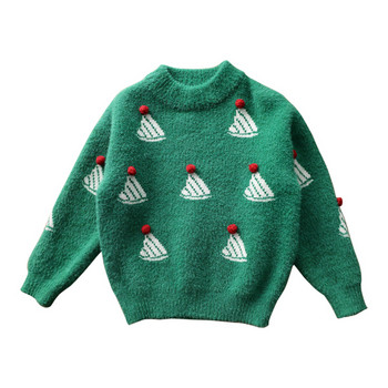 Casual παιδικό χριστουγεννιάτικο πουλόβερ με οβάλ ντεκολτέ