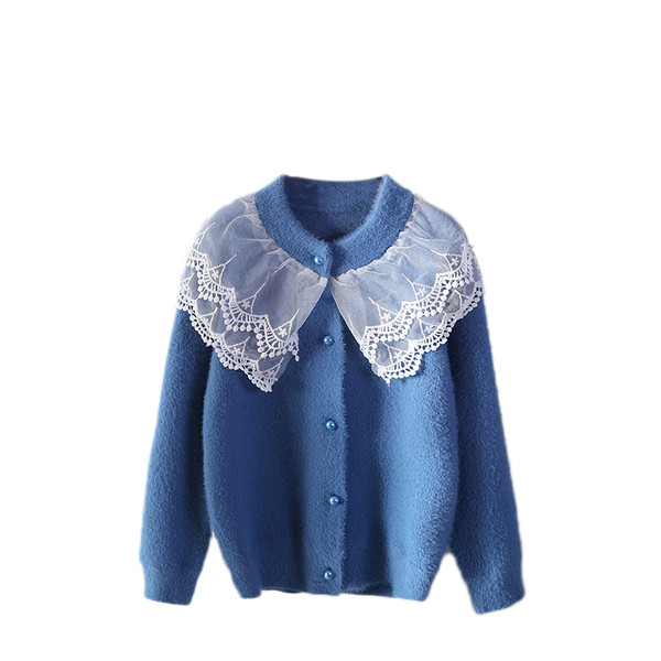 Топла детска жилетка за момичета с бродирани елементи 