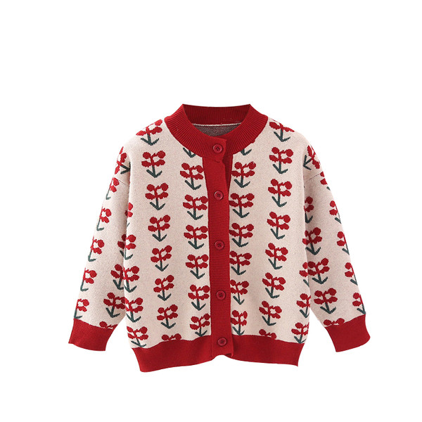 Детска жилетка за момичета с цветен десен