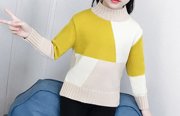 Casual παιδικό πουλόβερ για κορίτσια με ψηλό γιακά