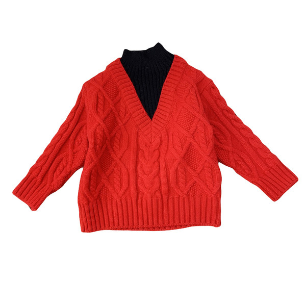 Нов модел детски плетен пуловер в три цвята