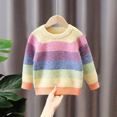 Дебел детски пуловер или жилетка за момичета