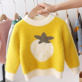 Παιδικό πουλόβερ με στρογγυλή λαιμόκοψη - για κορίτσια