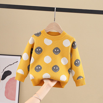 Παιδικό πουλόβερ για κορίτσια με οβάλ λαιμόκοψη 