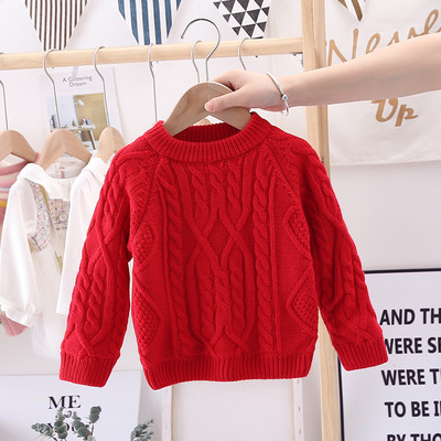 Детски плетен пуловер за момичета и момчета с висока или ниска яка