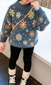 Цветен детски пуловер за момичета-три модела