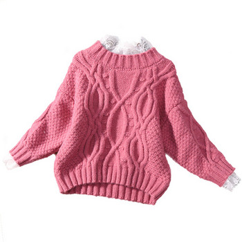 Παιδικό πουλόβερ για κορίτσια με δαντέλα - με μαλακή επένδυση ή χωρίς