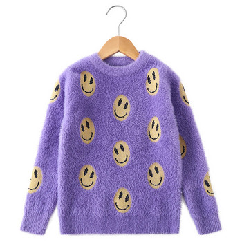 Παιδικό πουλόβερ με οβάλ λαιμόκοψη σε τρία χρώματα για κορίτσια