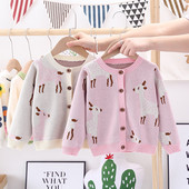 Детска жилетка за момичета в два цвята с интересен принт - Лама