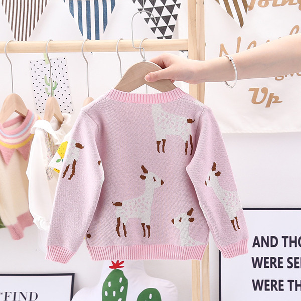 Детска жилетка за момичета в два цвята с интересен принт - Лама