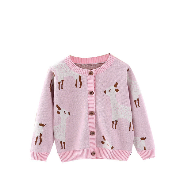 Детска жилетка за момичета в два цвята с интересен принт - Лама