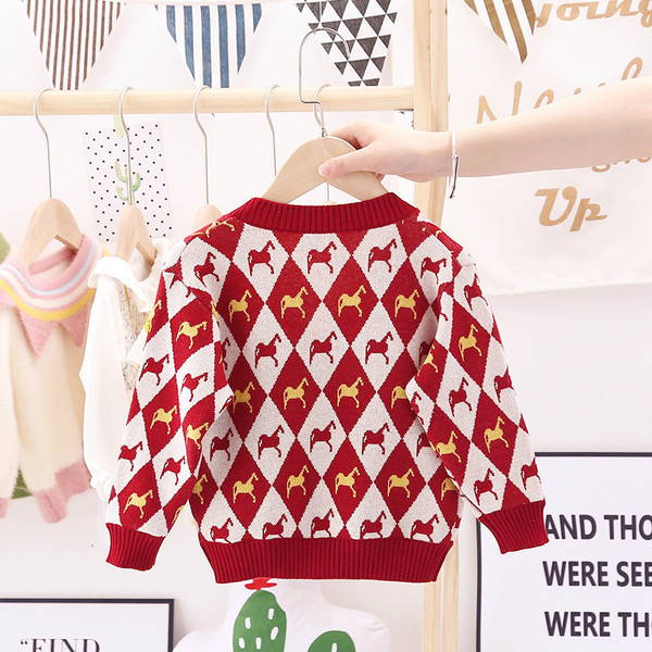 Детска жилетка за момичета с V-образно деколте в два цвята