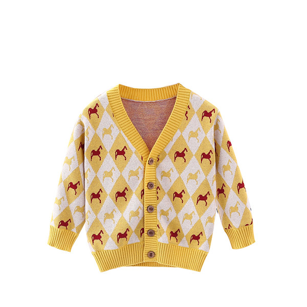 Детска жилетка за момичета с V-образно деколте в два цвята