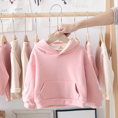 Детски суичър за момичета с качулка и 3D елемент