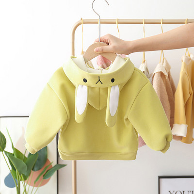 Детски суичър за момичета с качулка и 3D елемент