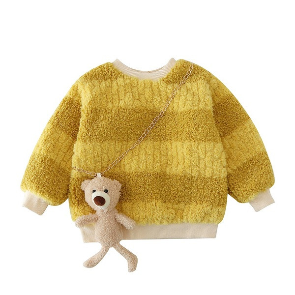 Детски зимен пуловер за момичета с овално деколте