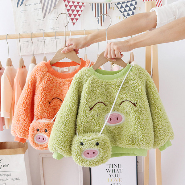 Naujo modelio modernus vaikiškas megztinis merginoms su siuvinėjimais