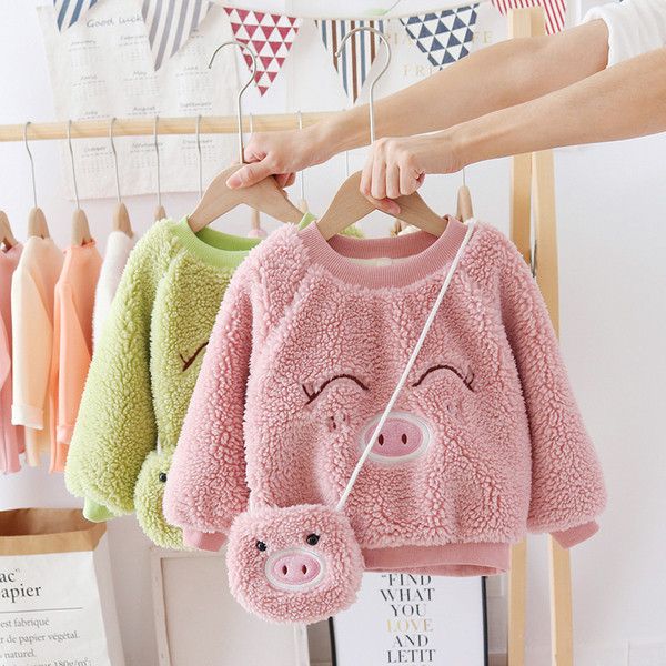 Naujo modelio modernus vaikiškas megztinis merginoms su siuvinėjimais