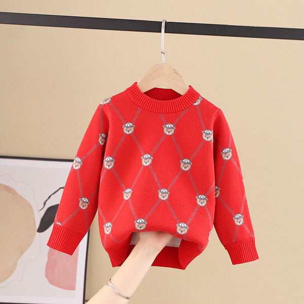Zimski dječji džemper, prikladan za djevojčice u qin i crvenoj boji