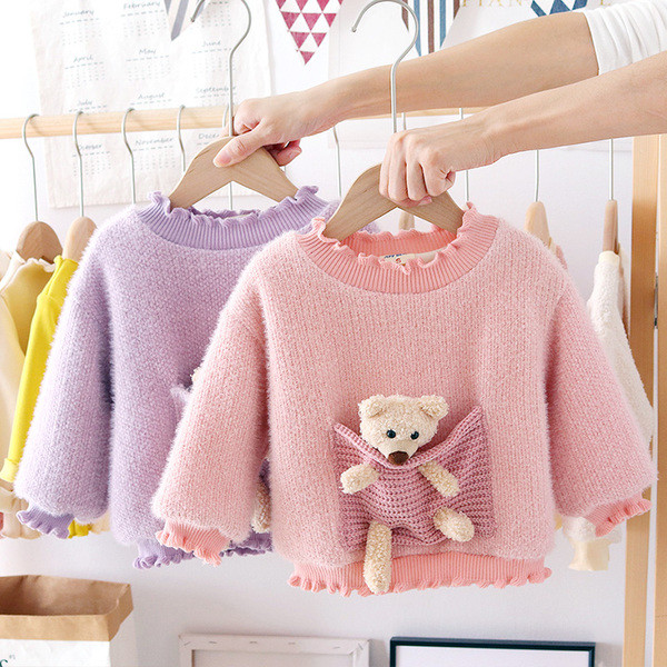 Novi model dječjeg džempera za djevojčice sa džepom i 3D ukrasom