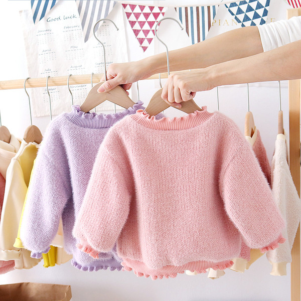 Novi model dječjeg džempera za djevojčice sa džepom i 3D ukrasom