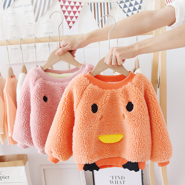 Plišani dječji pulover za djevojčice sa 3D elementima