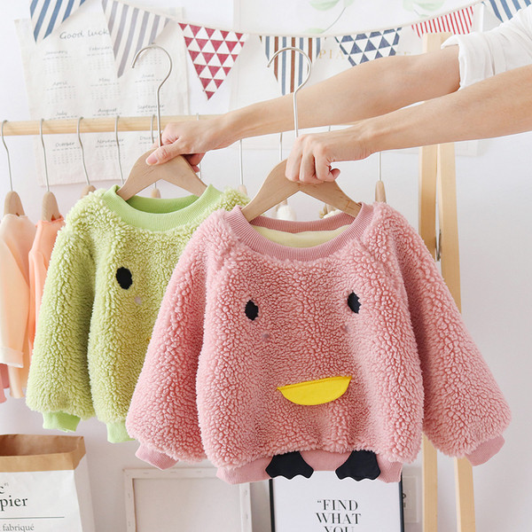 Plišani dječji pulover za djevojčice sa 3D elementima