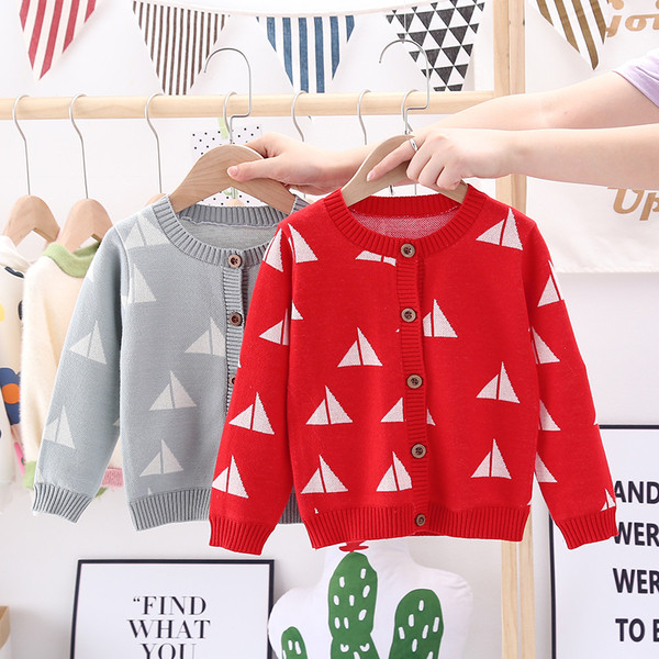 Zimski prsluk za djevojčice u plavoj i crvenoj boji sa geometrijskim oblicima