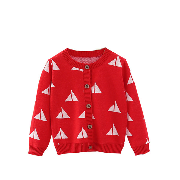 Zimski prsluk za djevojčice u plavoj i crvenoj boji sa geometrijskim oblicima