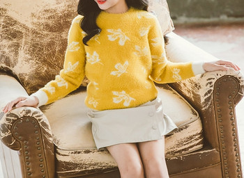 Παιδικό πουλόβερ casual κατάλληλο για κορίτσια με οβάλ ντεκολτέ σε τρία χρώματα