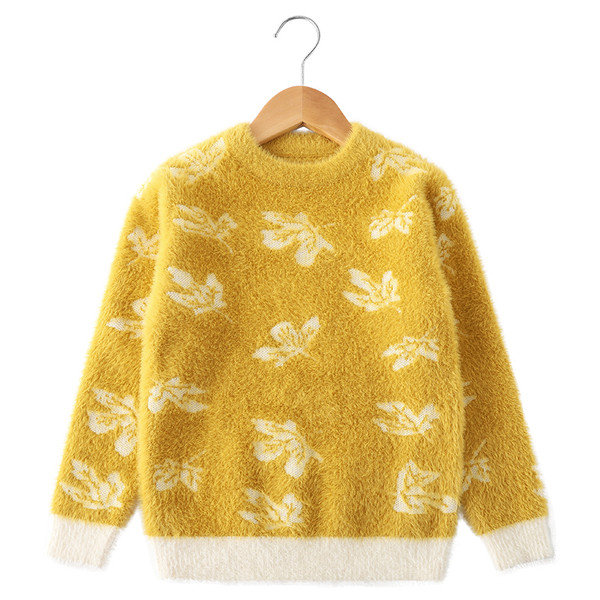 Dječji casual džemper za djevojčice s ovalnim izrezom u tri boje