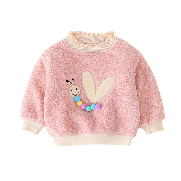 Vaikiškas pūkuotas megztinis žema apykakle – trijų modelių