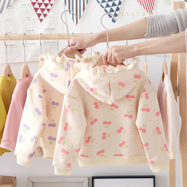 Moderan dječji pulover s kapuljačom za djevojčice