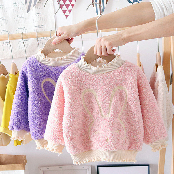 Dječji ležerni pulover za djevojčice s vezom