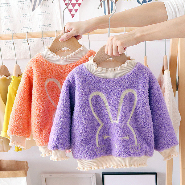 Dječji ležerni pulover za djevojčice s vezom