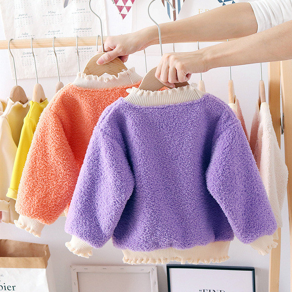 Dječji ležerni pulover za djevojčice s vezom