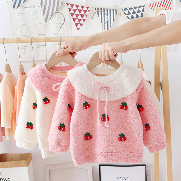 Dječji puhasti pulover s vezama za djevojčice