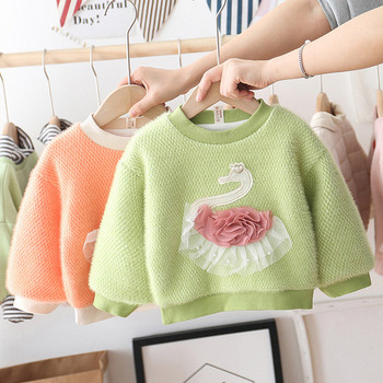 Παιδικό μαλακό πουλόβερ για κορίτσια με στρογγυλή λαιμόκοψη - τρία μοντέλα