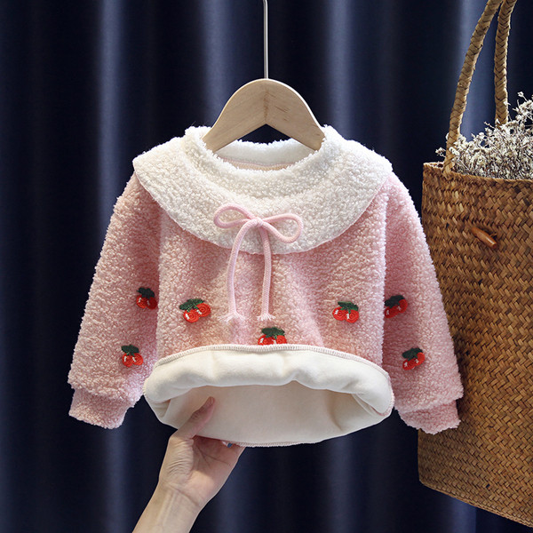 Moderan dječji pulover za djevojčice s trakom i 3D elementima