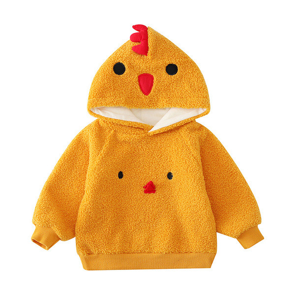 Vaikiški pūkiniai megztiniai su siuvinėjimu ir gobtuvu