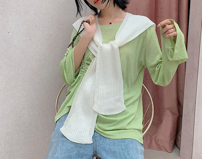 Ležerni pleteni ženski šal