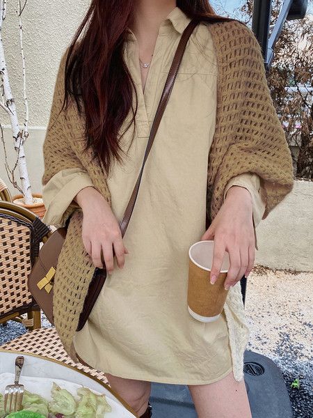 Ležeran ženski pleteni šal s kopčom