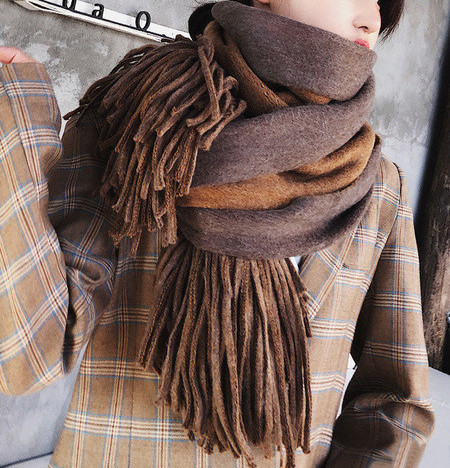 Casual ženski vuneni zimski šal sa resama u više boja