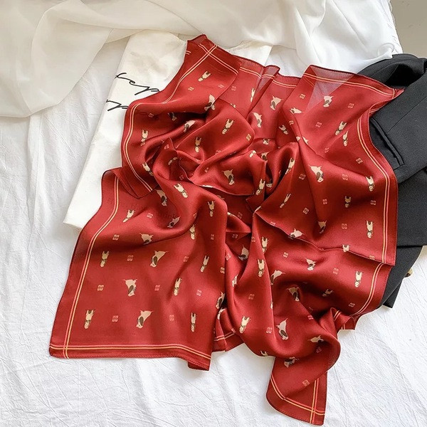 Πολύχρωμο γυναικείο κασκόλ με τύπωμα σκυλί