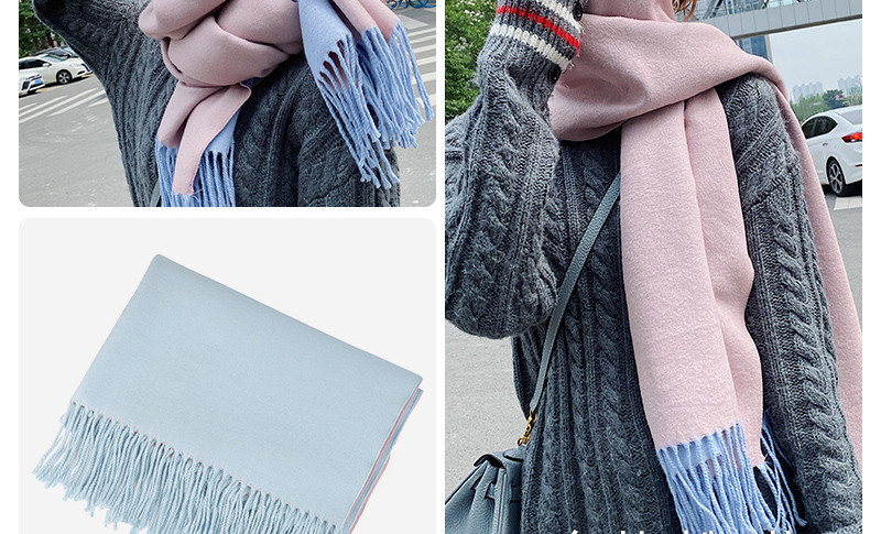 Dvostrana ženska marama za zimu sa resama