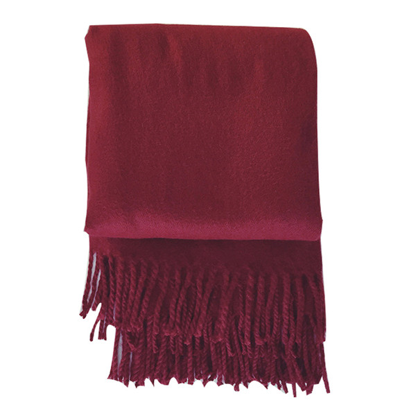 Ženski svakodnevni zimski šal s resama - jednobojni model