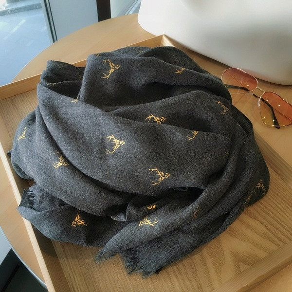 Casual laneni ženski šal s uzorkom u više boja